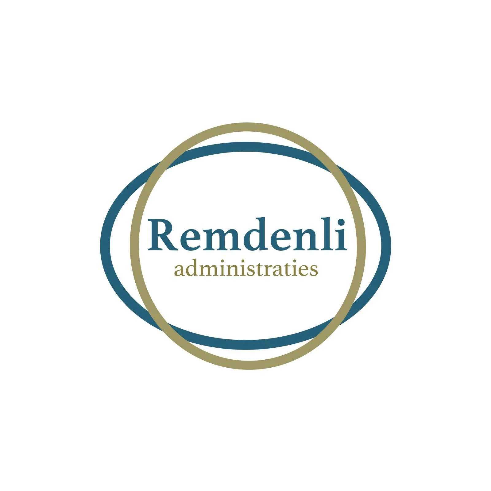 Logo van Remdenli administraties met blauwe en goudkleurige cirkels